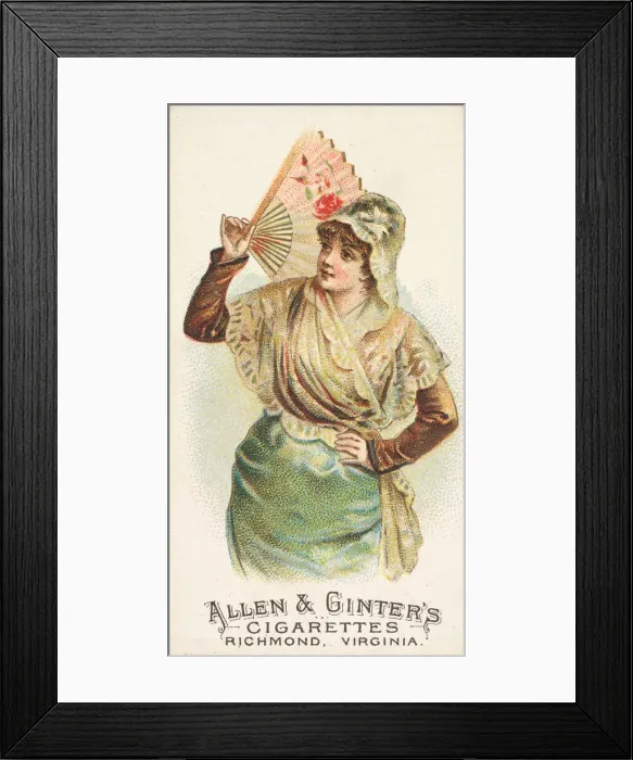 Framed Print : Plate 22, from the Fans of the Period series (N7) for Allen & Framed Print : Plate 22, from the Fans of the Period series (N7) for Allen &