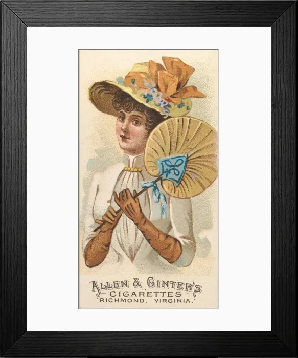 Framed Print : Plate 34, from the Fans of the Period series (N7) for Allen &amp