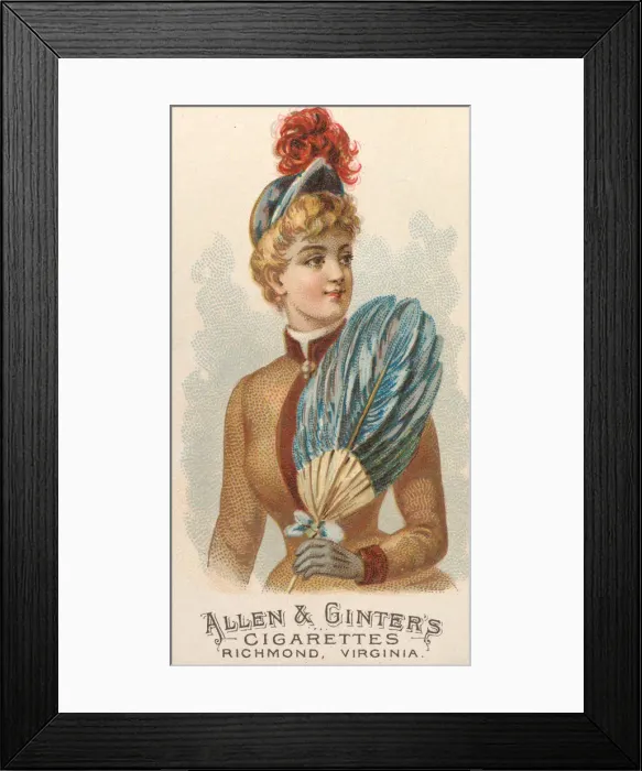 Framed Print : Plate 47, from the Fans of the Period series (N7) for Allen &amp