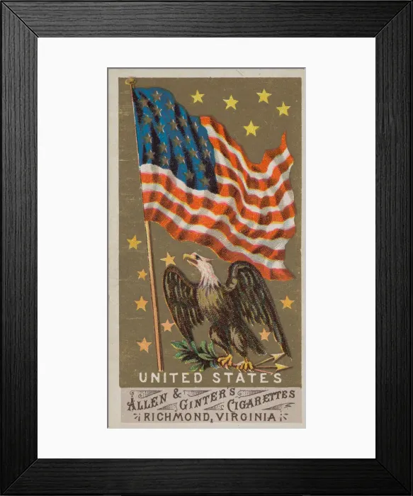 Framed Print : United States, from Flags of All Nations, Series 1 (N9) for Allen & Framed Print : United States, from Flags of All Nations, Series 1 (N9) for Allen &