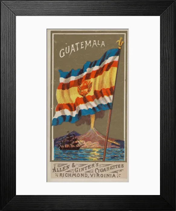 Framed Print : Guatemala, from Flags of All Nations, Series 1 (N9) for Allen & Framed Print : Guatemala, from Flags of All Nations, Series 1 (N9) for Allen &