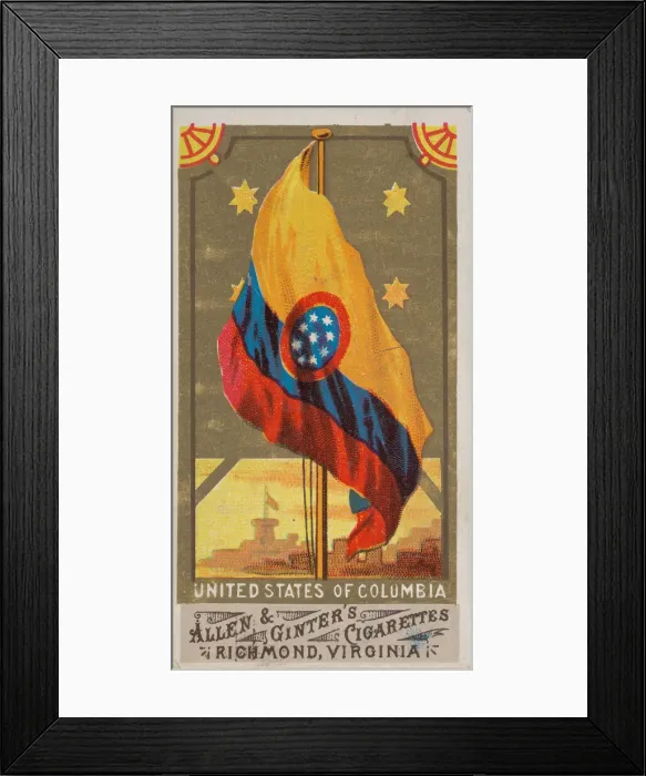 Framed Print : United States of Columbia, from Flags of All Nations, Series 1 (N9) for Allen & Framed Print : United States of Columbia, from Flags of All Nations, Series 1 (N9) for Allen &
