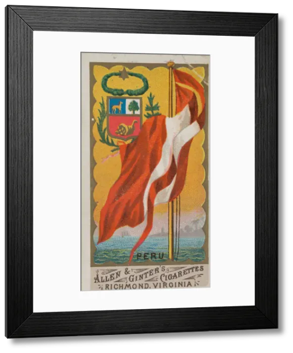 Framed Print : Peru, from Flags of All Nations, Series 1 (N9) for Allen & Ginter Cigarettes Brands Framed Print : Peru, from Flags of All Nations, Series 1 (N9) for Allen & Ginter Cigarettes Brands