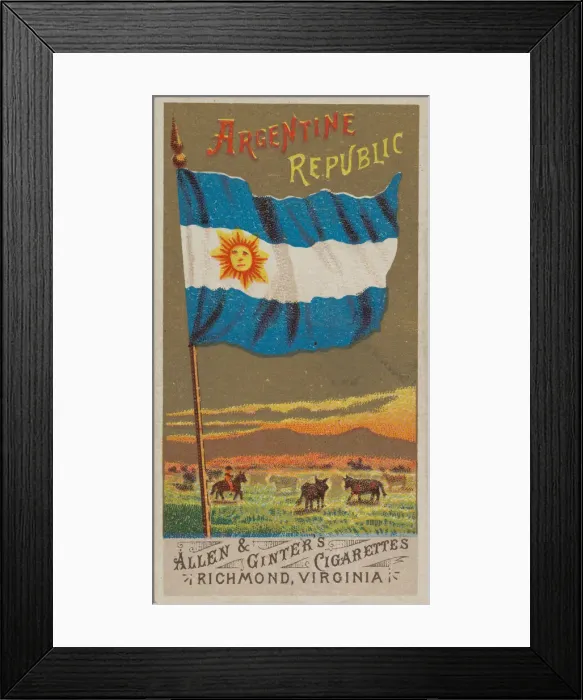 Framed Print : Argentine Republic, from Flags of All Nations, Series 1 (N9) for Allen & Framed Print : Argentine Republic, from Flags of All Nations, Series 1 (N9) for Allen &