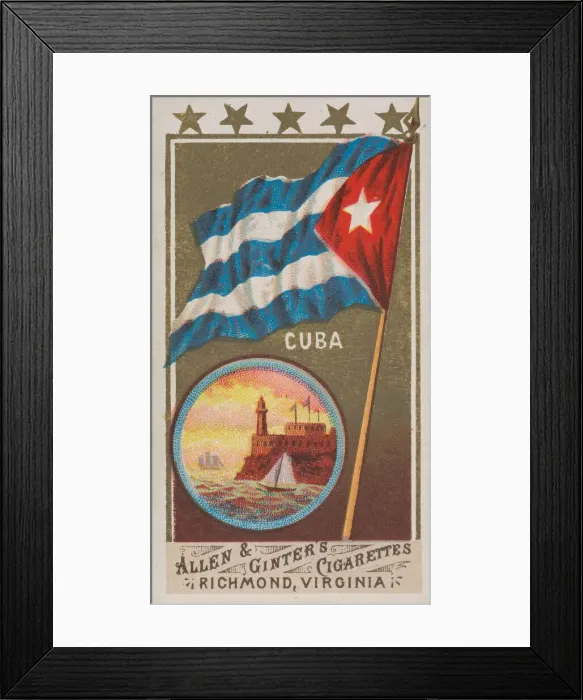 Framed Print : Cuba, from Flags of All Nations, Series 1 (N9) for Allen & Ginter Cigarettes Brands Framed Print : Cuba, from Flags of All Nations, Series 1 (N9) for Allen & Ginter Cigarettes Brands