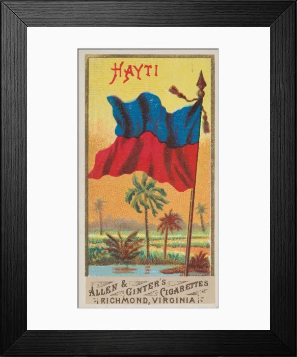 Framed Print : Haiti, from Flags of All Nations, Series 1 (N9) for Allen & Ginter Cigarettes Brands Framed Print : Haiti, from Flags of All Nations, Series 1 (N9) for Allen & Ginter Cigarettes Brands