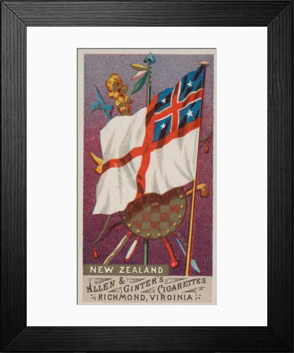 Framed Print : New Zealand, from Flags of All Nations, Series 1 (N9) for Allen & Framed Print : New Zealand, from Flags of All Nations, Series 1 (N9) for Allen &