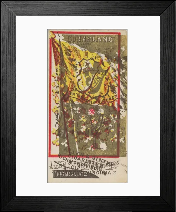 Framed Print : Connecticut and Ireland (double-printed card), from Flags of All Nations Framed Print : Connecticut and Ireland (double-printed card), from Flags of All Nations
