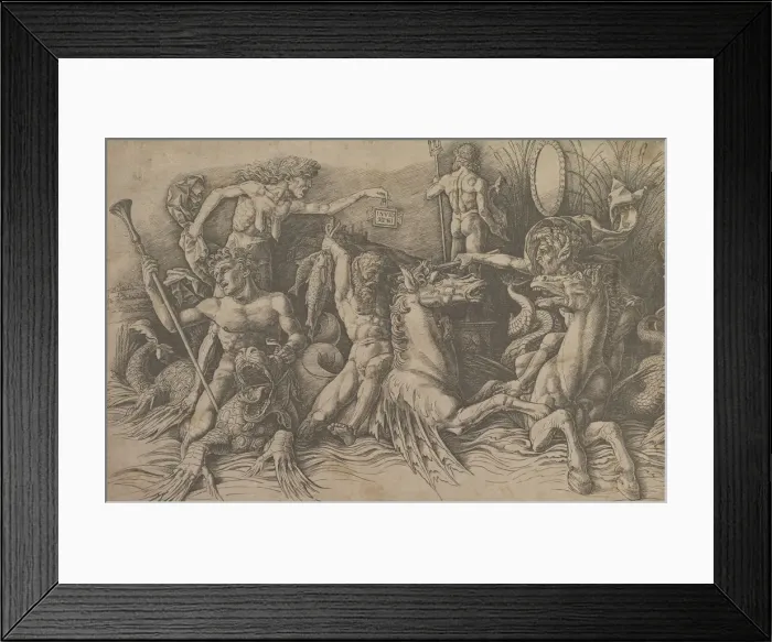 Framed Print : The Battle of the Sea Gods (Left portion of a frieze), ca. 1485-88 Framed Print : The Battle of the Sea Gods (Left portion of a frieze), ca. 1485-88