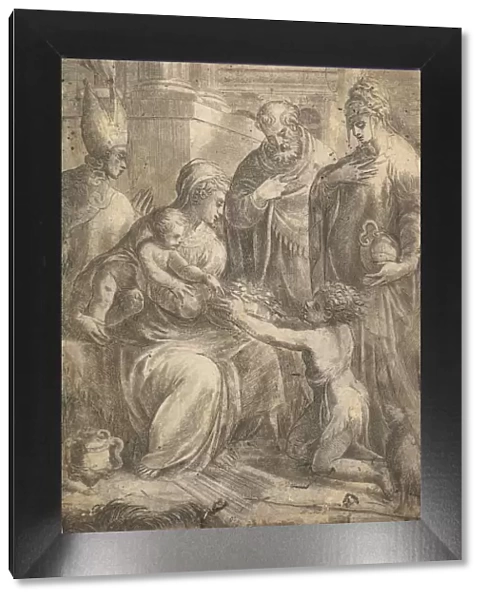 Various Saints Witnessing John the Baptists Homage to the Infant Christ