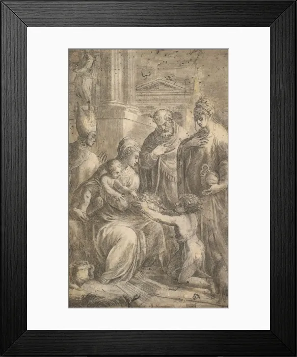 Framed Print : Various Saints Witnessing John the Baptists Homage to the Infant Christ Framed Print : Various Saints Witnessing John the Baptists Homage to the Infant Christ