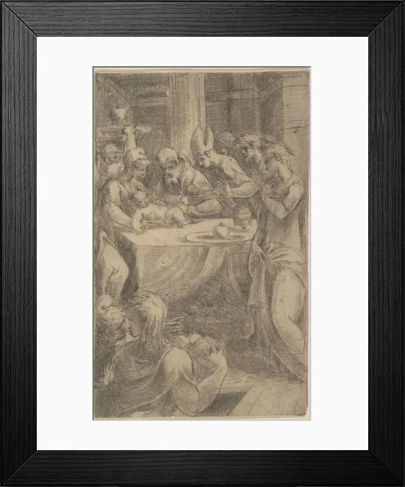 Framed Print : The circumcision of Christ, ca 1542-46. Creator: Andrea Schiavone Framed Print : The circumcision of Christ, ca 1542-46. Creator: Andrea Schiavone