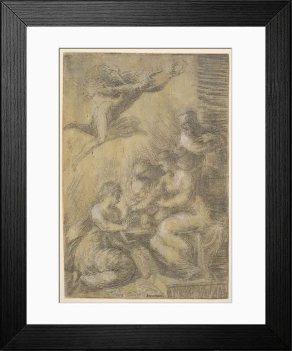 Framed Print : The mystic marriage of Saint Catherine, ca. 1550. Creator: Andrea Schiavone Framed Print : The mystic marriage of Saint Catherine, ca. 1550. Creator: Andrea Schiavone