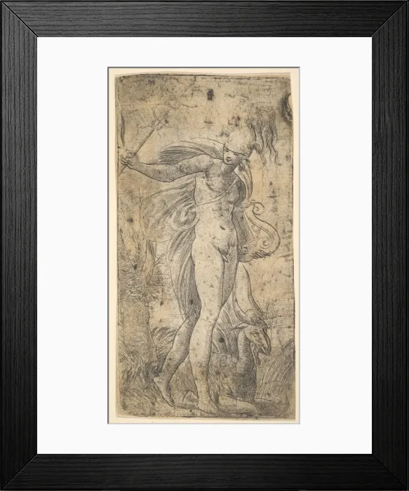 Framed Print : Mercury standing holding a cadecus in his right hand, a lyre in his left, ca. 1536-40 Framed Print : Mercury standing holding a cadecus in his right hand, a lyre in his left, ca. 1536-40