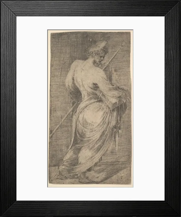 Framed Print : Saint James Major holding a staff and a book facing right, from Christ and the Apo Framed Print : Saint James Major holding a staff and a book facing right, from Christ and the Apo