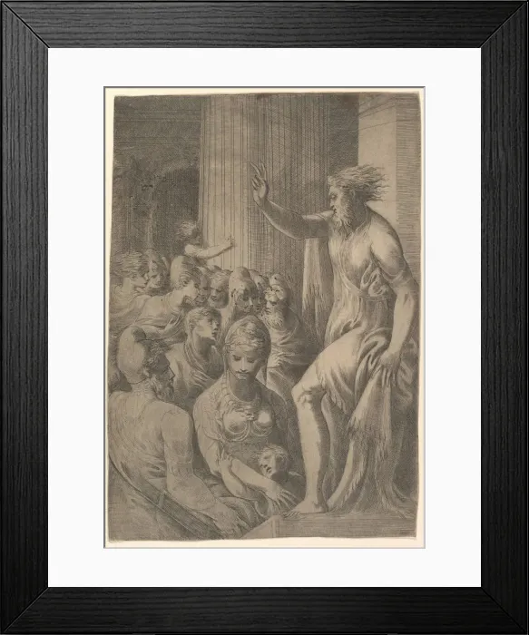 Framed Print : Saint Paul preaching in Athens, ca. 1548-53. Creator: Andrea Schiavone Framed Print : Saint Paul preaching in Athens, ca. 1548-53. Creator: Andrea Schiavone