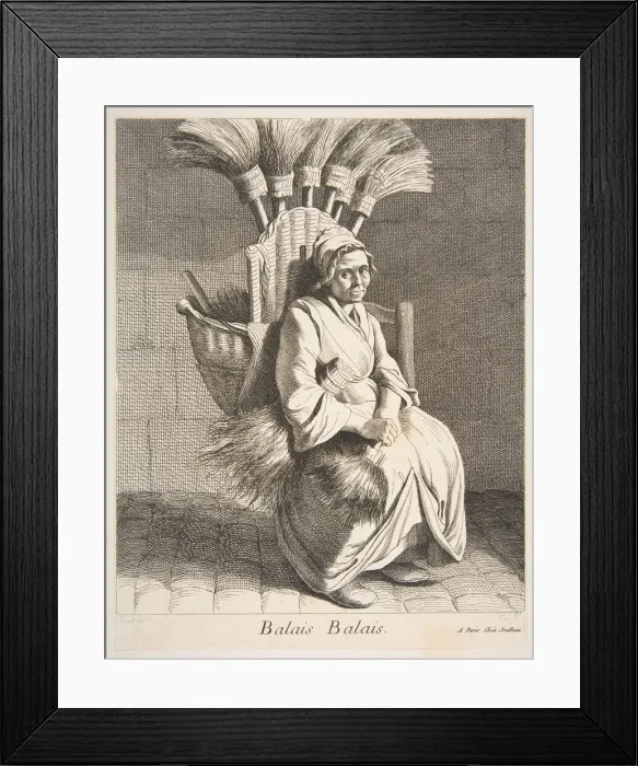 Framed Print : Broom Peddler, 1737. Creator: Caylus, Anne-Claude-Philippe de Framed Print : Broom Peddler, 1737. Creator: Caylus, Anne-Claude-Philippe de