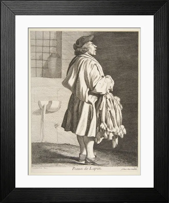 Framed Print : Rabbit Pelt Peddler, 1737. Creator: Caylus, Anne-Claude-Philippe de Framed Print : Rabbit Pelt Peddler, 1737. Creator: Caylus, Anne-Claude-Philippe de