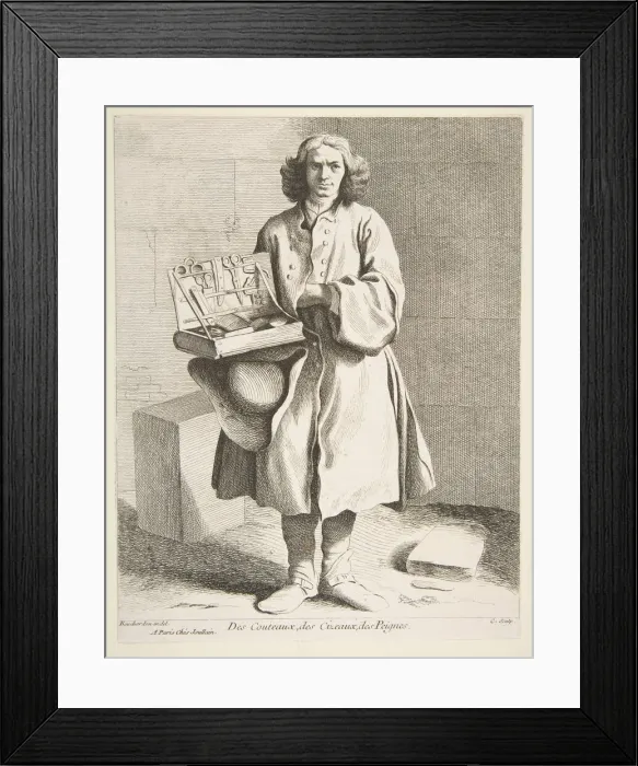 Framed Print : Peddler of Knives, Scissors and Combs, 1742. Creator: Caylus, Anne-Claude-Philippe de Framed Print : Peddler of Knives, Scissors and Combs, 1742. Creator: Caylus, Anne-Claude-Philippe de