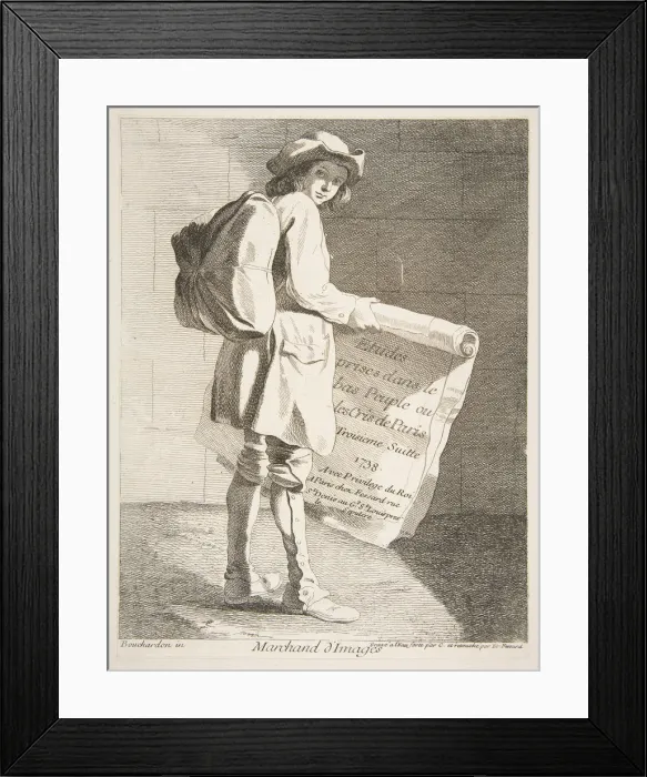 Framed Print : Picture Seller, 1738. Creator: Caylus, Anne-Claude-Philippe de Framed Print : Picture Seller, 1738. Creator: Caylus, Anne-Claude-Philippe de
