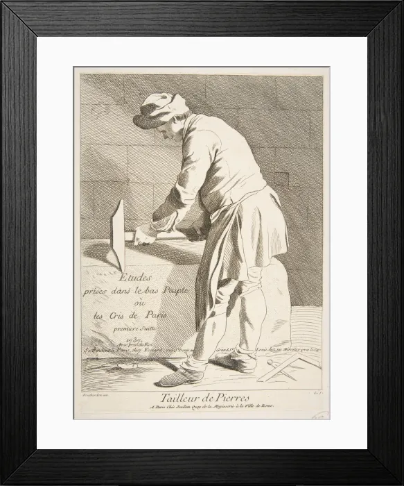 Framed Print : Stone Cutter, 1737. Creator: Caylus, Anne-Claude-Philippe de Framed Print : Stone Cutter, 1737. Creator: Caylus, Anne-Claude-Philippe de