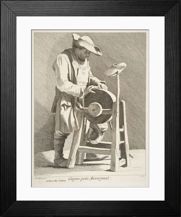 Framed Print : Knife Sharpener, 1742. Creator: Caylus, Anne-Claude-Philippe de Framed Print : Knife Sharpener, 1742. Creator: Caylus, Anne-Claude-Philippe de