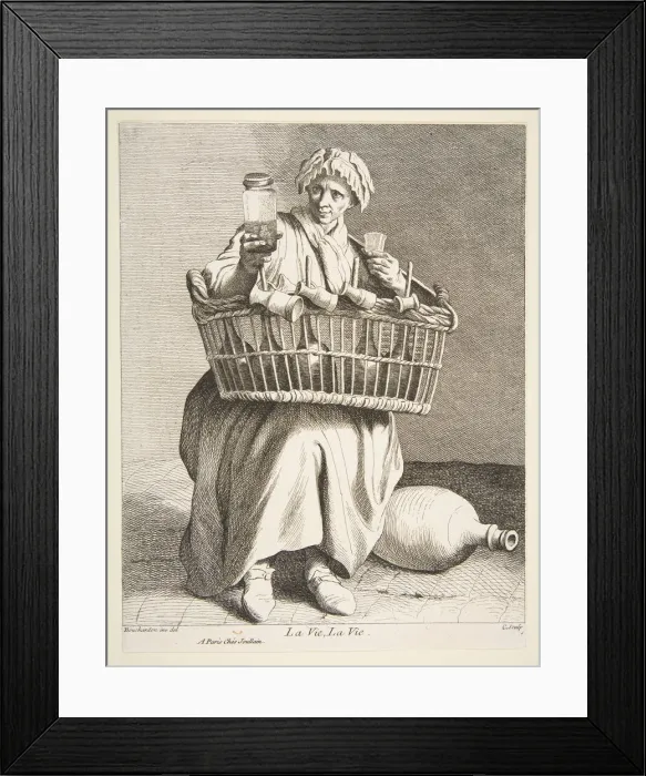 Framed Print : Brandy Seller, 1737. Creator: Caylus, Anne-Claude-Philippe de Framed Print : Brandy Seller, 1737. Creator: Caylus, Anne-Claude-Philippe de