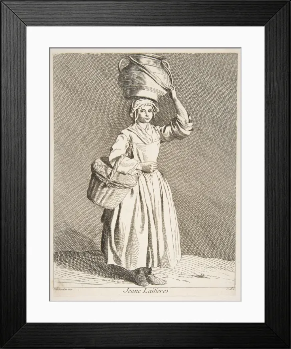 Framed Print : Young Milkmaid, 1737. Creator: Caylus, Anne-Claude-Philippe de Framed Print : Young Milkmaid, 1737. Creator: Caylus, Anne-Claude-Philippe de