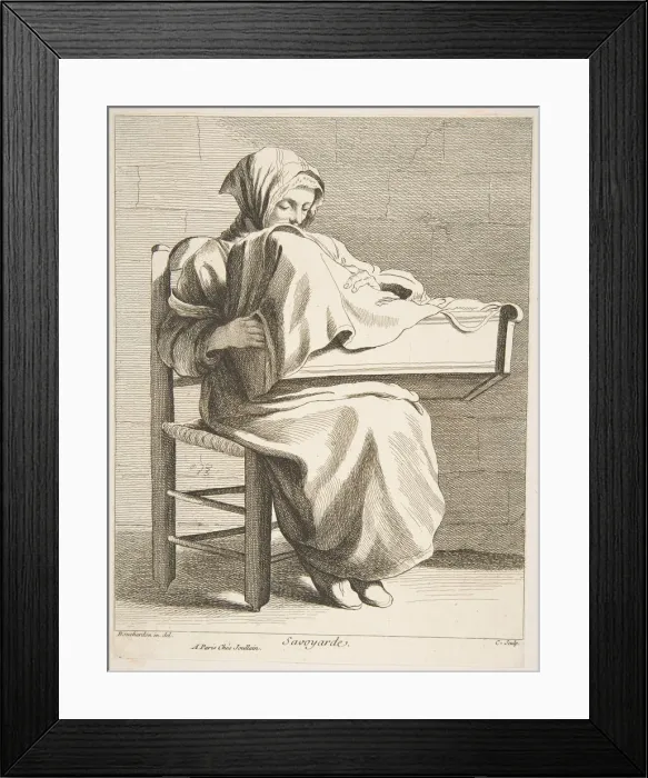 Framed Print : A Woman From Savoy, 1737. Creator: Caylus, Anne-Claude-Philippe de Framed Print : A Woman From Savoy, 1737. Creator: Caylus, Anne-Claude-Philippe de