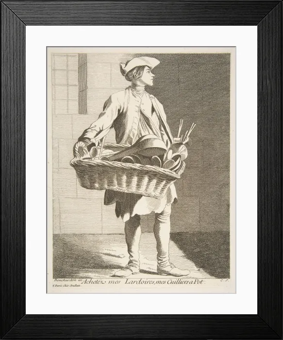 Framed Print : Cookware Peddler, 1746. Creator: Caylus, Anne-Claude-Philippe de Framed Print : Cookware Peddler, 1746. Creator: Caylus, Anne-Claude-Philippe de