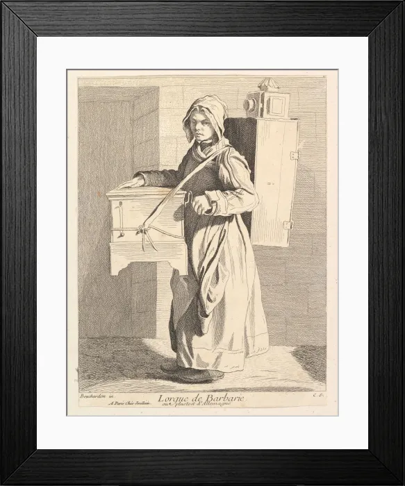 Framed Print : Organ Grinder, 1737. Creator: Caylus, Anne-Claude-Philippe de Framed Print : Organ Grinder, 1737. Creator: Caylus, Anne-Claude-Philippe de