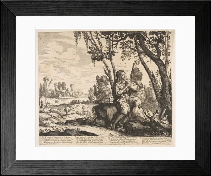 Framed Print : The Prodigal Son Guarding Pigs, ca. 1636. Creator: Unknown Framed Print : The Prodigal Son Guarding Pigs, ca. 1636. Creator: Unknown