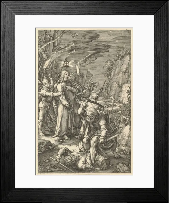 Framed Print : The Betrayal of Christ, from The Passion of Christ, ca. 1598-1617. Creator: Unknown Framed Print : The Betrayal of Christ, from The Passion of Christ, ca. 1598-1617. Creator: Unknown