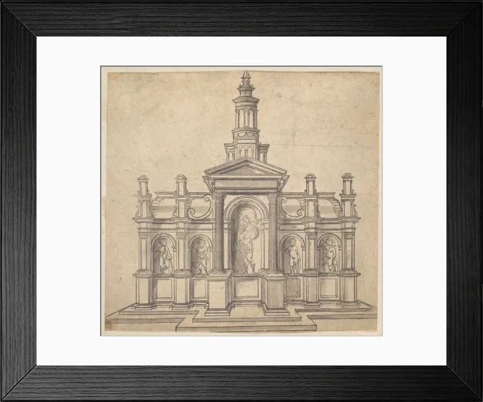 Framed Print : Architecturally-Shaped Tabernacle with a Saint and Four Putti, ca. 1530-49 Framed Print : Architecturally-Shaped Tabernacle with a Saint and Four Putti, ca. 1530-49