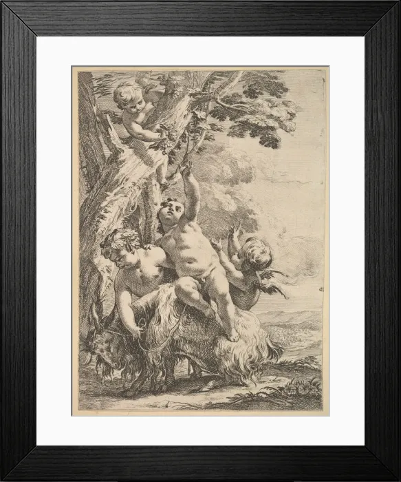 Framed Print : Drunken Bacchantes and Putti, 18th century. Creator: Unknown Framed Print : Drunken Bacchantes and Putti, 18th century. Creator: Unknown