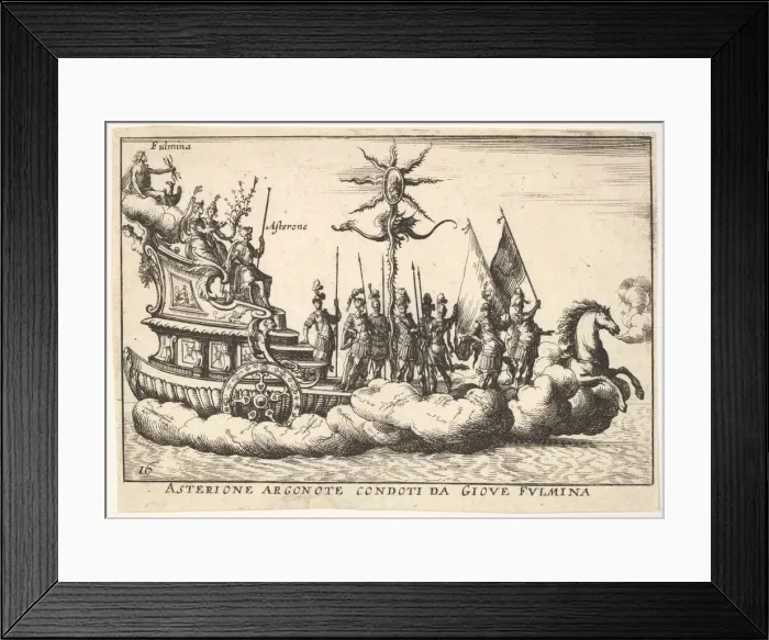 Framed Print : Plate 16: The Argonaut Asterion led by a young figure of lightning Framed Print : Plate 16: The Argonaut Asterion led by a young figure of lightning