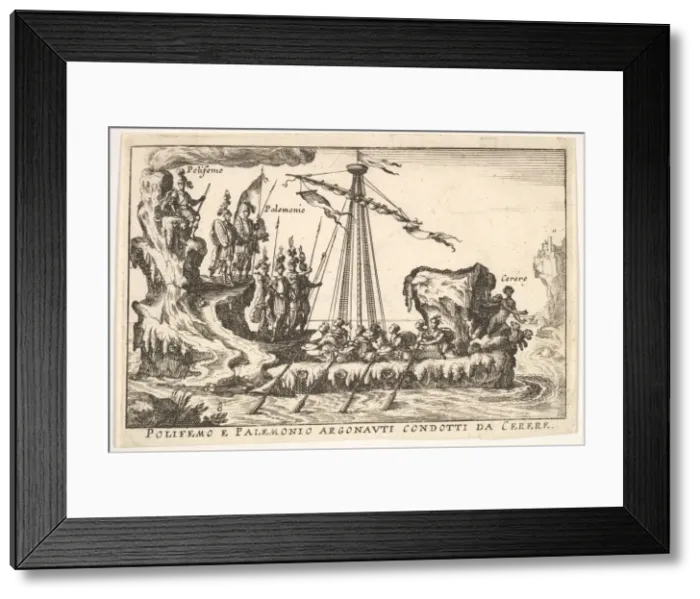 Framed Print : Plate 8: Polyphemus and Palemonius led by Ceres (Polifemo e Palemonio Argonauti condotti Framed Print : Plate 8: Polyphemus and Palemonius led by Ceres (Polifemo e Palemonio Argonauti condotti