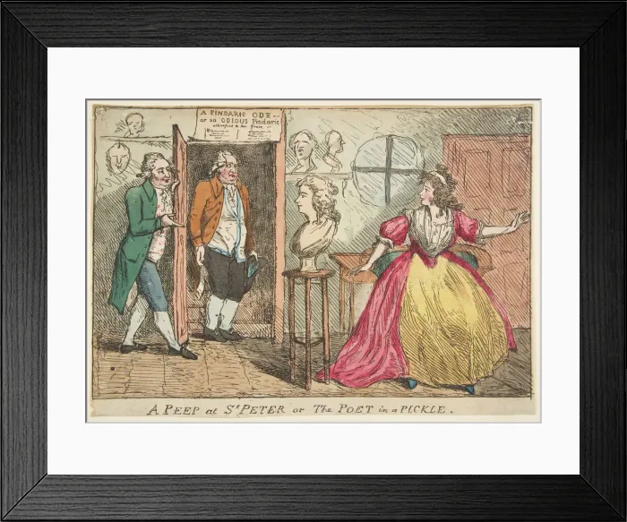 Framed Print : A Peep at St. Peter or The Poet in a Pickle, July 23, 1789. Creator: Unknown Framed Print : A Peep at St. Peter or The Poet in a Pickle, July 23, 1789. Creator: Unknown