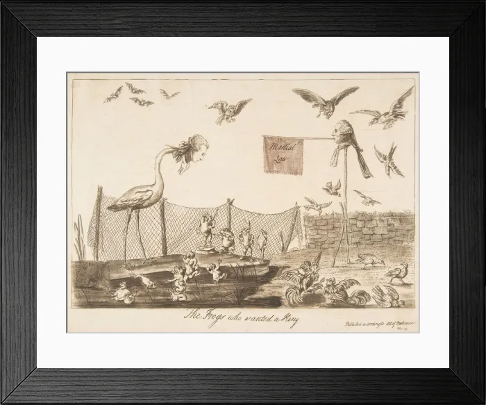 Framed Print : The Frogs Who Wanted a King, July 14, 1789. Creator: Unknown Framed Print : The Frogs Who Wanted a King, July 14, 1789. Creator: Unknown