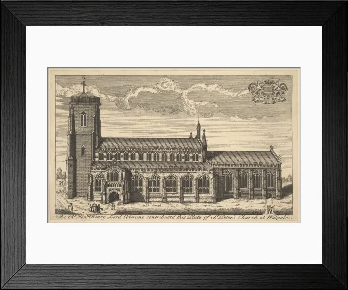 Framed Print : St. Peters Church at Walpole, 18th century. Creator: Unknown Framed Print : St. Peters Church at Walpole, 18th century. Creator: Unknown