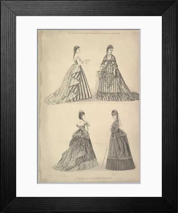 Framed Print : The Latest French Fashions from The Queen, The Ladys Newspaper and Court Chron Framed Print : The Latest French Fashions from The Queen, The Ladys Newspaper and Court Chron