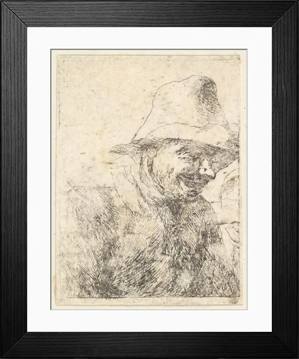 Framed Print : Head of a Peasant, 17th century. Creator: Unknown Framed Print : Head of a Peasant, 17th century. Creator: Unknown