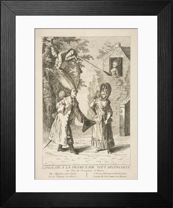 Framed Print : L Anglais a la Promenade Tout Deconcerte, 1720-75. Creator: Unknown Framed Print : L Anglais a la Promenade Tout Deconcerte, 1720-75. Creator: Unknown