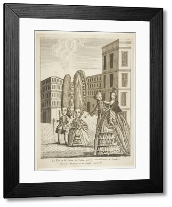 Framed Print : Le Roy et la Reine des Nabots arrives nouvellement aLondre Framed Print : Le Roy et la Reine des Nabots arrives nouvellement aLondre