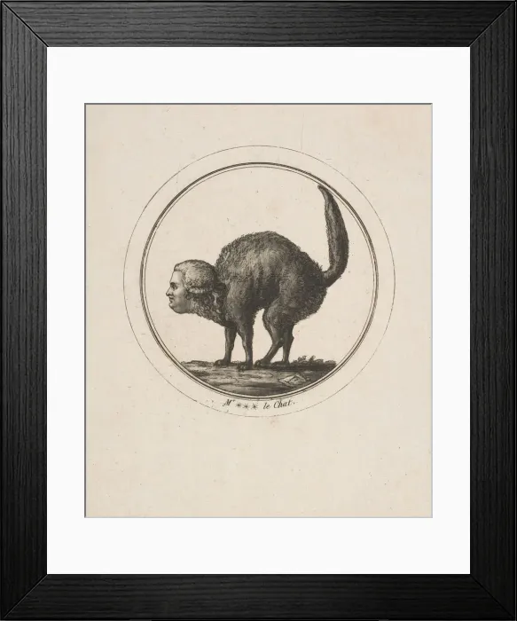 Framed Print : Caricature Showing the Comte de Provence as a Cat, 18th century. Creator: Unknown Framed Print : Caricature Showing the Comte de Provence as a Cat, 18th century. Creator: Unknown