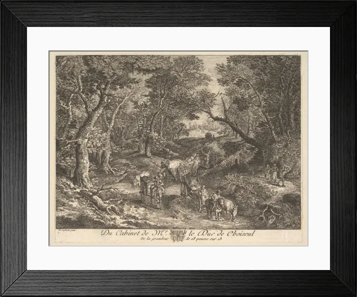 Framed Print : Carts on a Path through the Woods after a painting in the collection of the Duc de Framed Print : Carts on a Path through the Woods after a painting in the collection of the Duc de