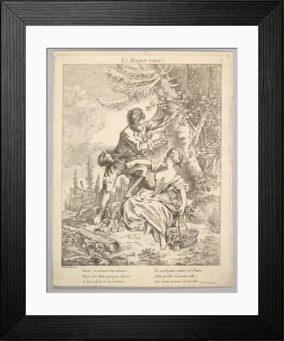 Framed Print : The Sly Shepherd, 18th century. Creator: Unknown