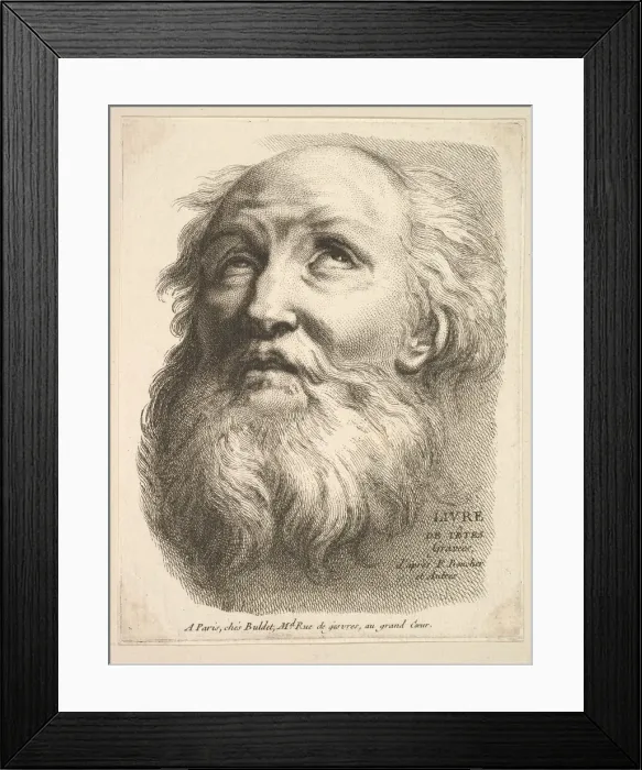 Framed Print : Frontispiece: Head of a Bearded Man, from Livre de Tetes Gravé Framed Print : Frontispiece: Head of a Bearded Man, from Livre de Tetes Gravé