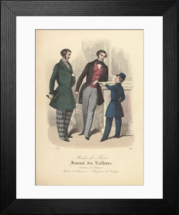 Framed Print : 892 from Modes de Paris, Journal des Tailleurs, 1848. Creator: Unknown Framed Print : 892 from Modes de Paris, Journal des Tailleurs, 1848. Creator: Unknown