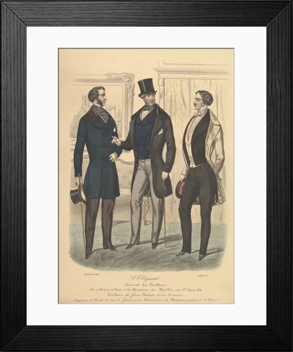 Framed Print : L Elegant from Journal des Tailleurs, 1848. Creator: Unknown Framed Print : L Elegant from Journal des Tailleurs, 1848. Creator: Unknown